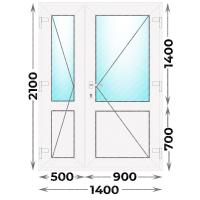 Дверь пластиковая входная 1400x2100 (Novotex)