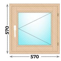 Деревянное окно одностворчатое 570х570