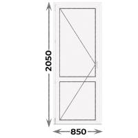 Дверь пластиковая межкомнатная левая 850x2050 Порог Алюминий (Novotex)