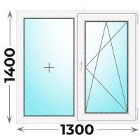 Окно 1300x1400 двухстворчатое (Novotex) Двухстворчатое Novotex