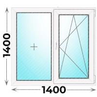 Готовое пластиковое окно двухстворчатое 1400x1400 (REHAU)