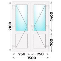 Дверь пластиковая входная 1500x2100 (Novotex)