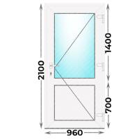 Дверь пластиковая входная правая 960x2100 алюминиевый порог (Novotex)