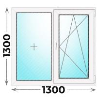 Готовое пластиковое окно двухстворчатое 1300x1300 (REHAU)