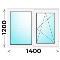 Готовое пластиковое окно двухстворчатое 1400x1200 (REHAU)