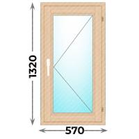 Деревянное окно одностворчатое 570x1320