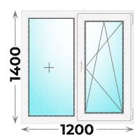 Готовое пластиковое окно двухстворчатое 1200x1400 (REHAU)