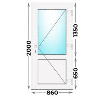 Дверь пластиковая входная правая 860x2000 алюминиевый порог (Novotex)