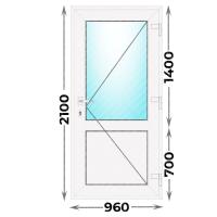 Дверь пластиковая входная 960x2100 Правая (Novotex)