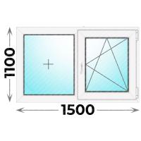 Пластиковое окно Veka WHS 1500x1100 двухстворчатое